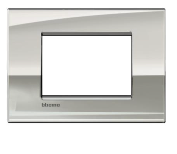 BTicino - Livinglight AIR LNC4803PL 3-Module Cover Plate (Platinium)