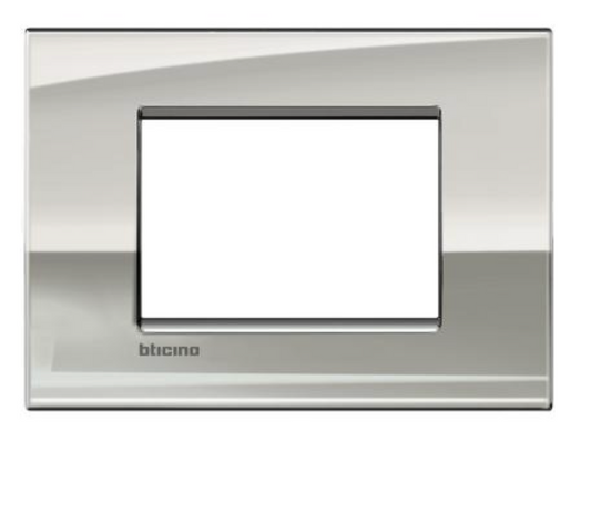 BTicino - Livinglight AIR LNC4803PL 3-Module Cover Plate (Platinium)